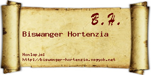 Biswanger Hortenzia névjegykártya